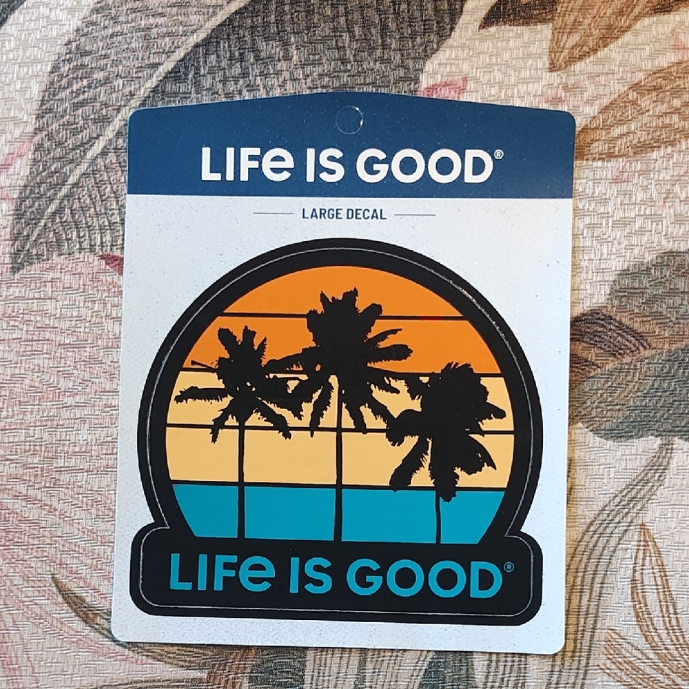 HOME: LIFE IS GOOD PALM TREES STICKER